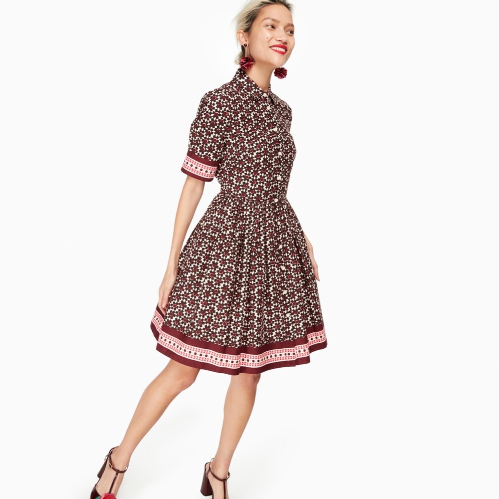 Kate Spade Floral Tile Shirt Dress